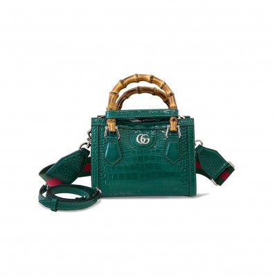 GUCCI DIANA MINI CROCODILE TOTE BAG 702732 (20*16*10cm)